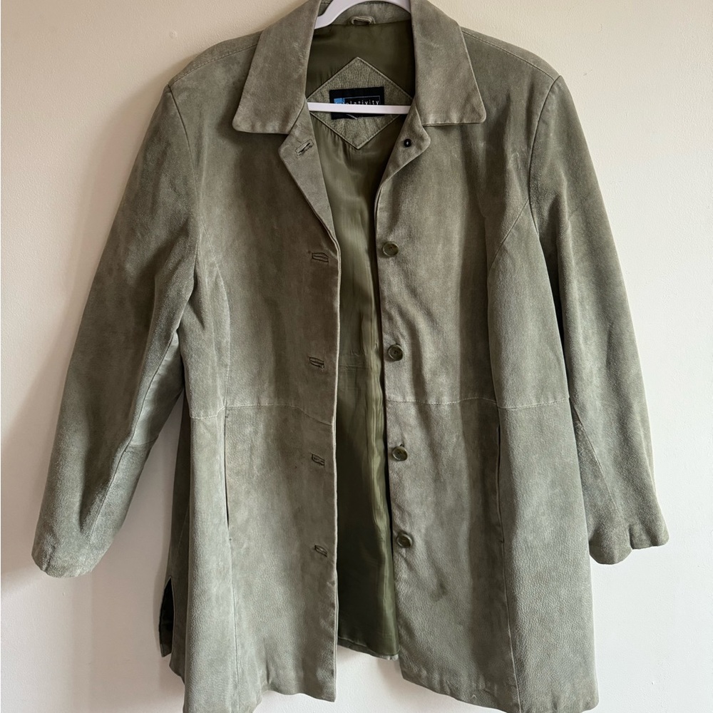 Suede Green Coat